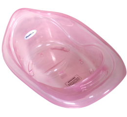 BANHEIRA PLAST.C/DRENO 22LTS ROSA TRANSL.8921